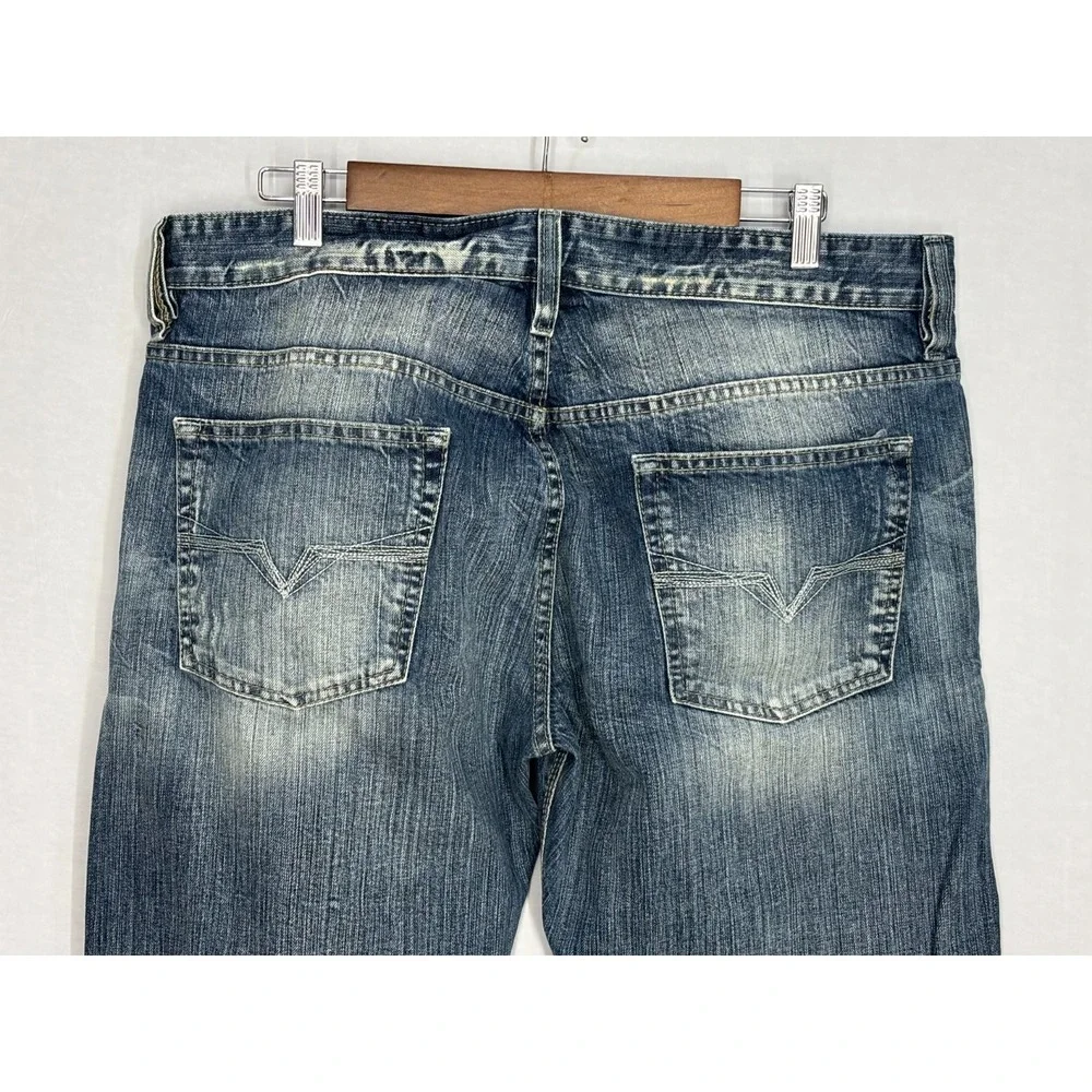 Guess Los Angeles Sunset Relaxed Fit‎ Straight Leg Jeans Mens Blue Denim 36 x 35